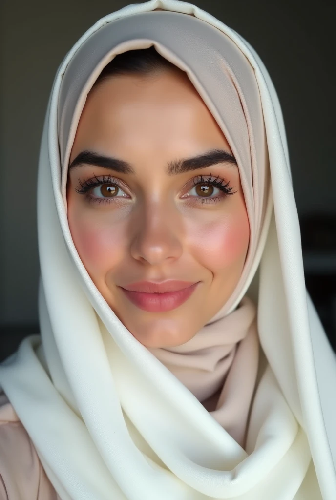 a close up of a person wearing a headscarf and a white scarf, a picture inspired by Maryam Hashemi, instagram, hurufiyya, arab ameera al taweel, instagram story, arab ameera al-taweel, snapchat photo, beautiful arab woman, selfie of a young woman, beautifu...