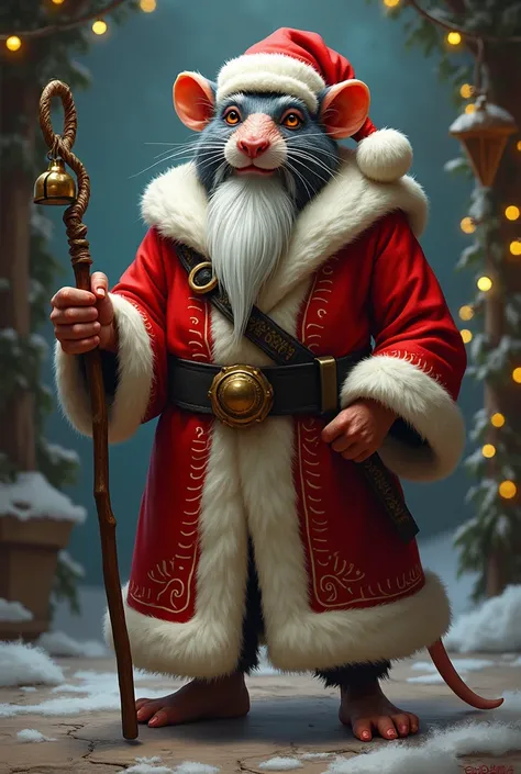 Make Master Splinter dressed as Santa Claus