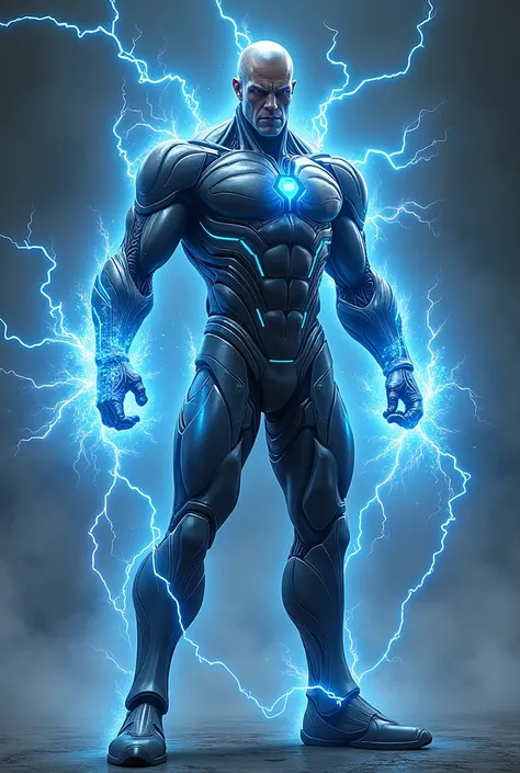 Build a super hero called realpower that draws its state-of-the-art power from electricity