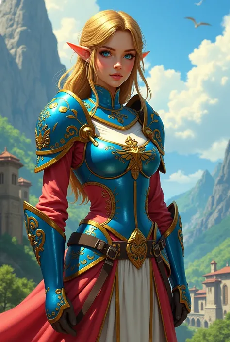  drawing style Draw Zelda by choosing different colored armor, draw it in the Zelda 