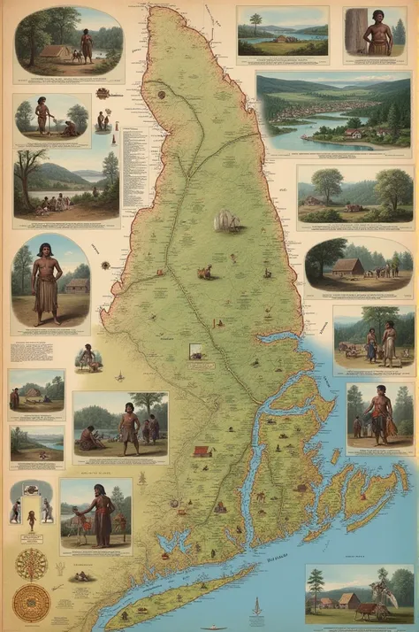 historical images and maps of the indigenous Algonquian tribes.]
