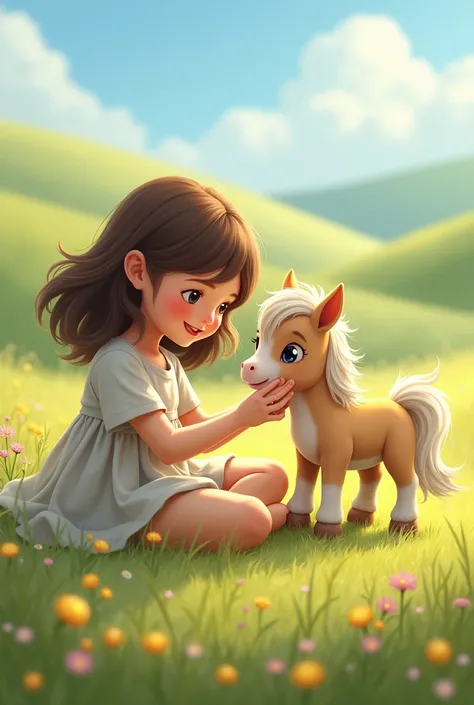 Baby girl and little pony