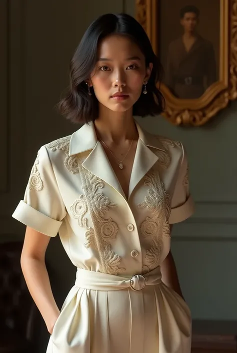 
Androgynous outfit inspired by traditional filipino barong formal and elegant