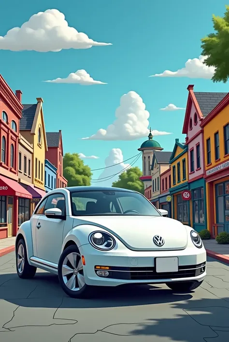 Carro vw 2016 blanco con fondo de springfield