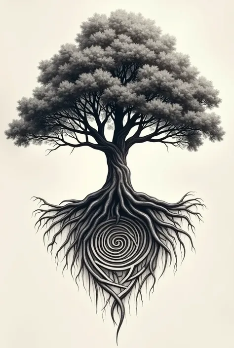 
Make a tattoo of tree with root and Fibonacci circle