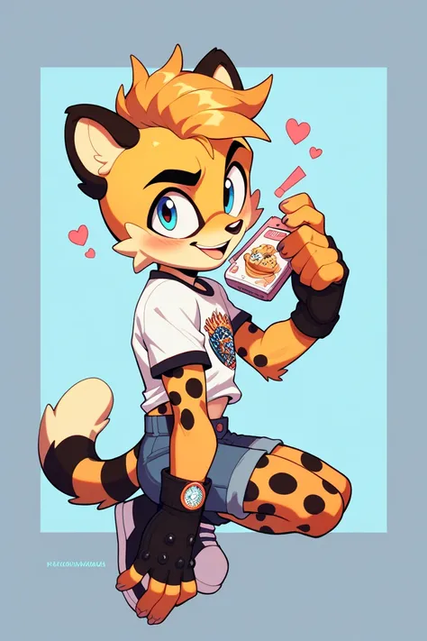 Male furry teenager piroz cheetah fluffysonicxl style