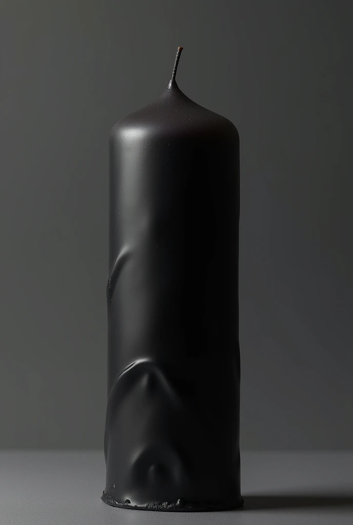 A deep black colored candle