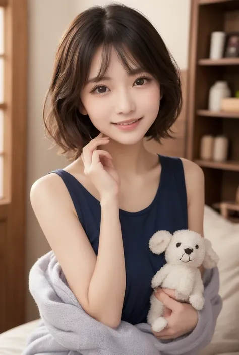  Inhaling Eyes , cute double ,  woman hugging her favorite stuffed animal at home,  Santa Claus Outfit , small animals, Inward-curling short hair,  curly hair , Freshly washed hair , First home date, Talented , Kind personality,  woman who is very particul...