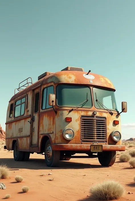 An image of a rusty motorhome 