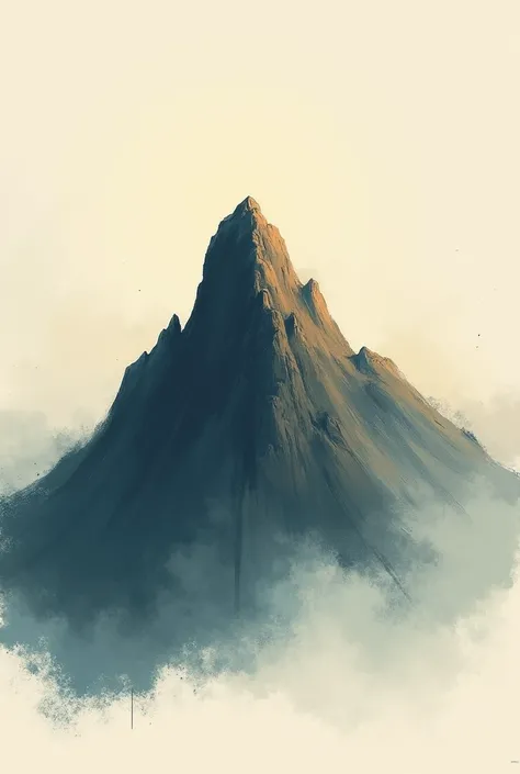 Create a brush-like drawing of a very basic mountain