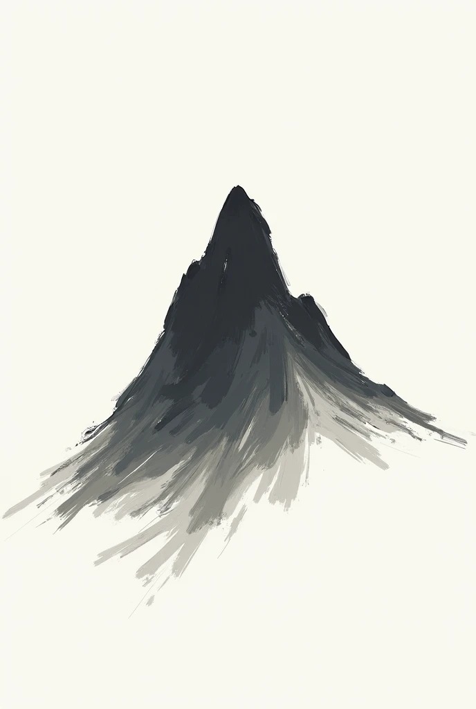 create a brush-like drawing of a very basic but more basic mountain