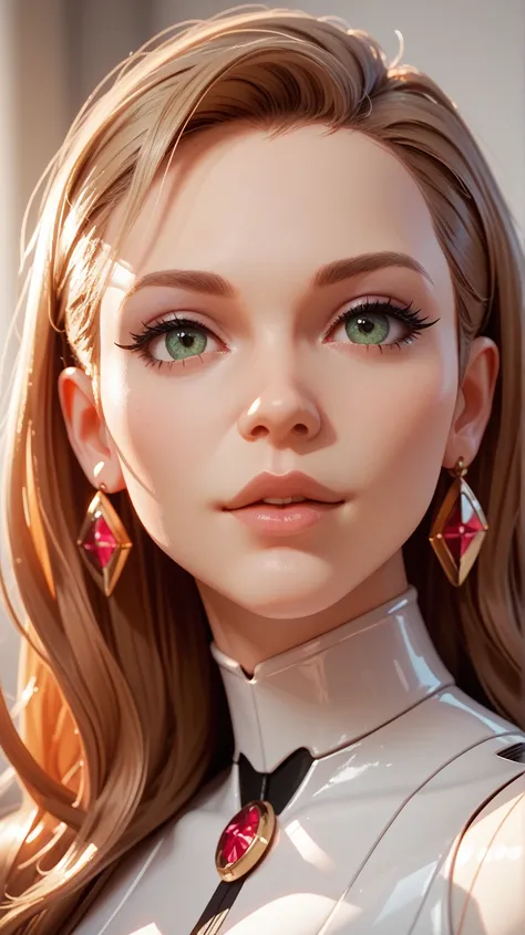 female, android human, close up, tit portrait