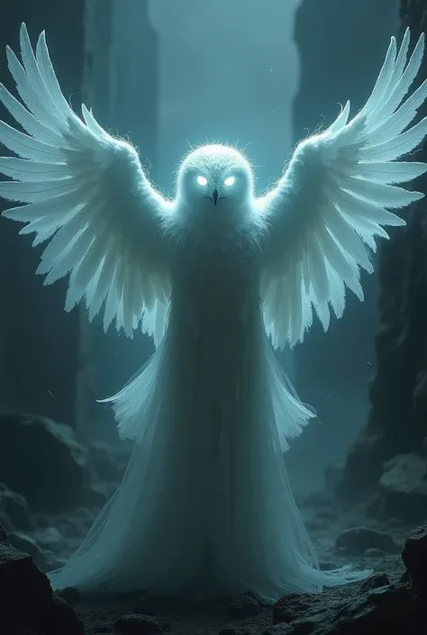 Flying witch specter in the form of an owl