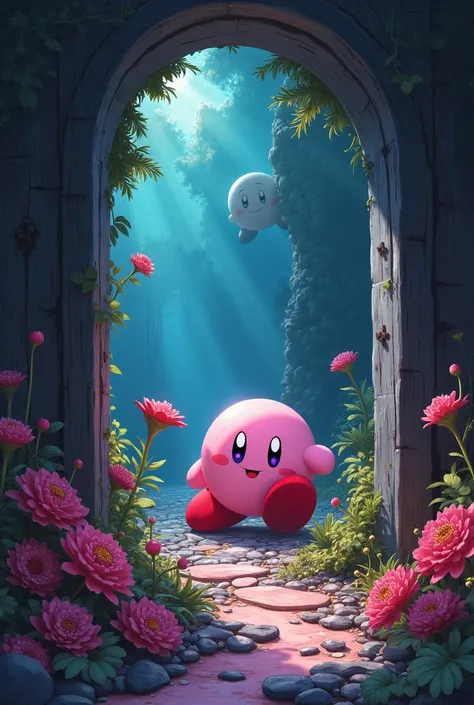 It creates a combination of Coraline and the secret door and unites Kirby as one of his characters. 