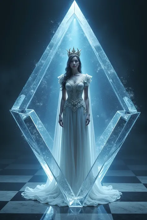 Chess queen inside a diamond.