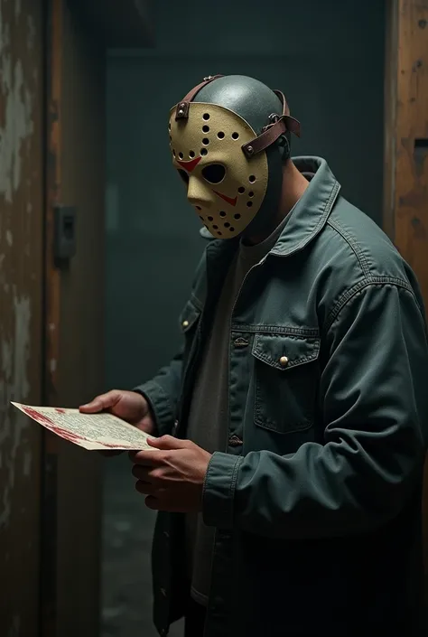 Jason from Friday the 13th studying 