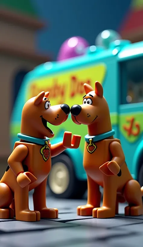 Lego from Shaggy and Scooby in front of the van Mysteries 