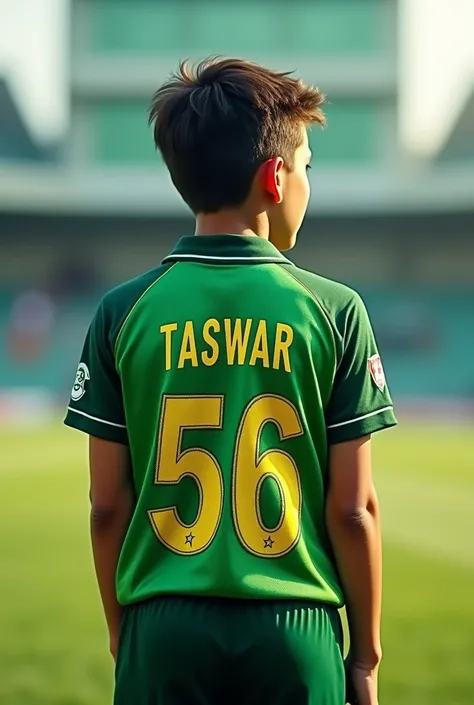 pakistan cricket odi shirlt 2023 shirlt backe side ma name Taswar   56  boy