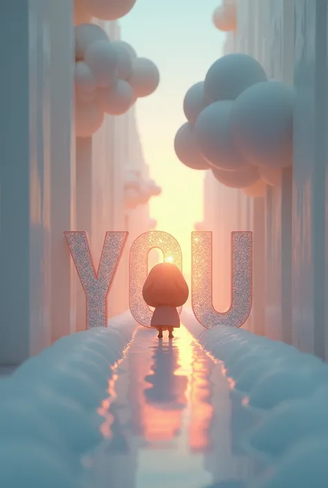 Generate an animated image over the word "you"