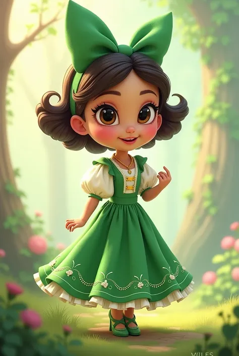 Disneys Benelope in a green and white outfit
