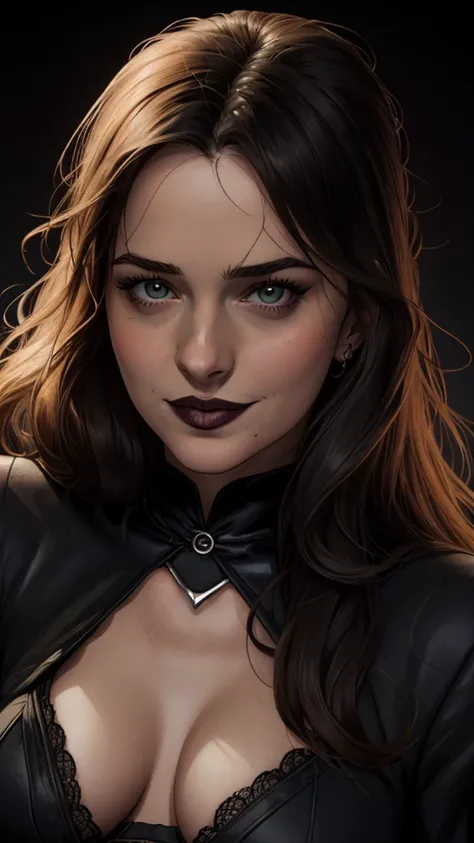 closeup of a woman in a black top and a black bra, estilo de arte de charlie bowater, Estilo Charlie Bowater, retrato de vampiro, arte do personagem charlie bowater, Alena Aenami e Artgerm, Neoartcore e Charlie Bowater, Charlie Bowater cores ricas e profun...