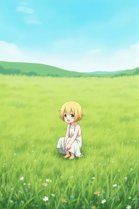 Girl peeing in the field 