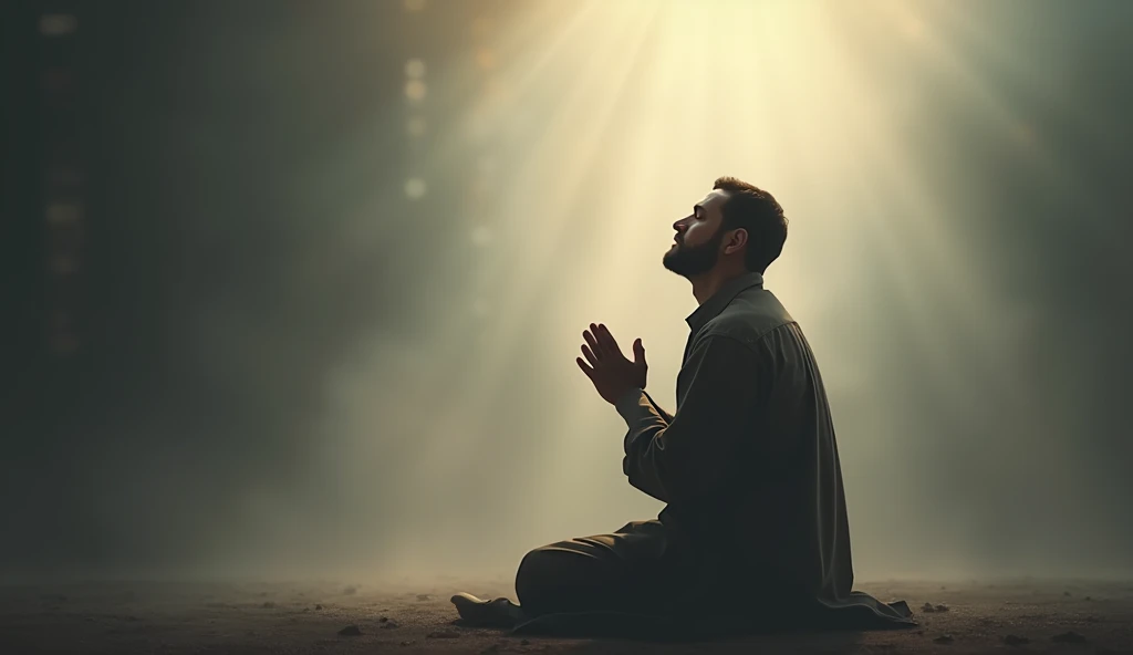 A man Pray to God in blur background