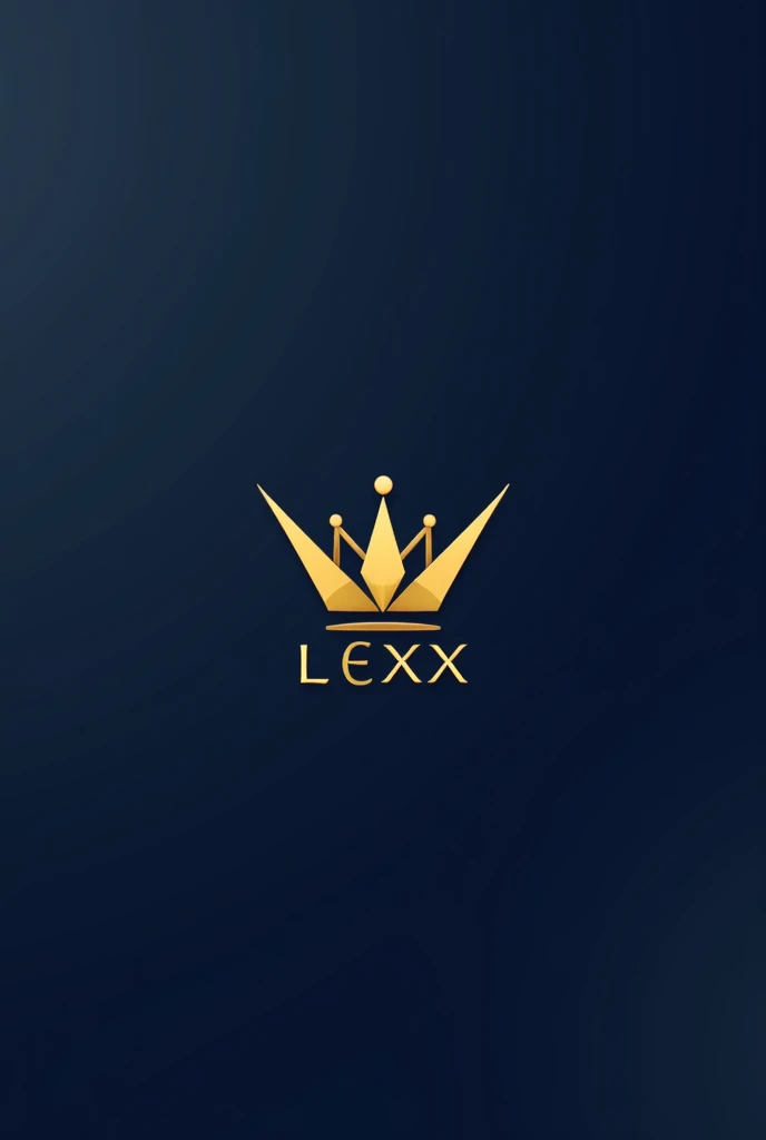 Create a logo for my brand with the name Lexx with the color dark blue and bright gold with the luxurious style and with a 3d crown and I want with the simple crown