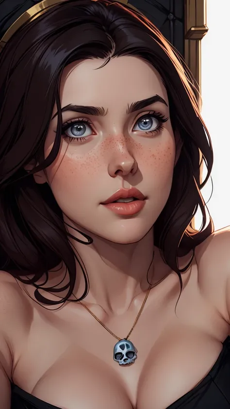 arafedcloseup of a woman in a black top and a black bra, estilo de arte de charlie bowater, Estilo Charlie Bowater, retrato de vampiro, arte do personagem charlie bowater, Alena Aenami e Artgerm, Neoartcore e Charlie Bowater, Charlie Bowater cores ricas e ...