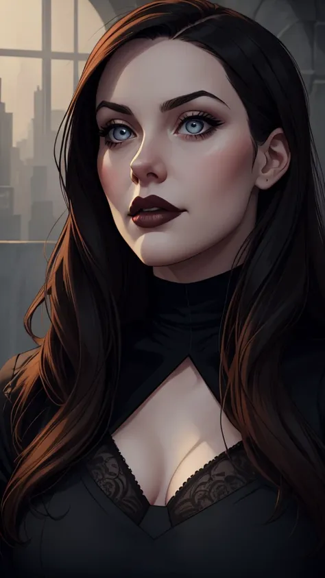 closeup of a woman in a black top and a black bra, estilo de arte de charlie bowater, Estilo Charlie Bowater, retrato de vampiro, arte do personagem charlie bowater, Alena Aenami e Artgerm, Neoartcore e Charlie Bowater, Charlie Bowater cores ricas e profun...