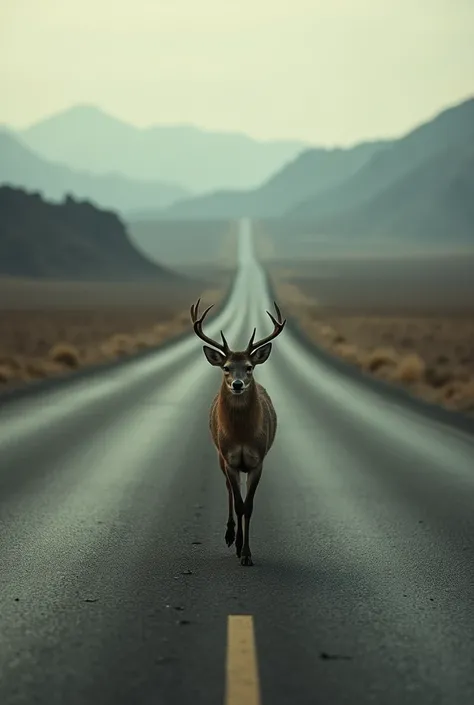 Photos of solitary animals on the road