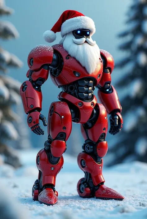 Create an image of Santa Claus robot mode