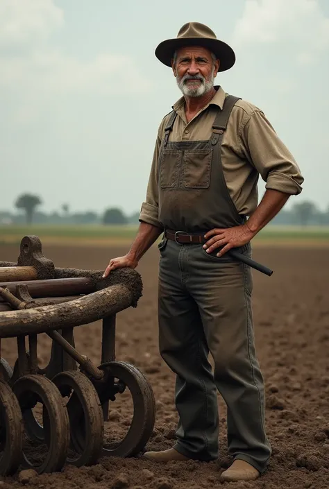 Man next to a harrow