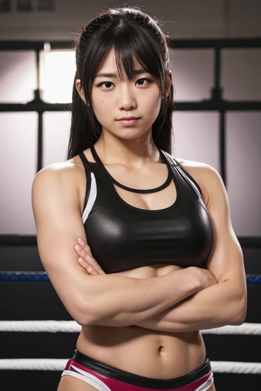  Female Pro Wrestler 、 arm-crossed