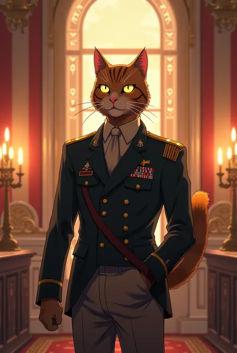 Erwin Smith from attack on Titan giving patriotic speech but make hin the cat version