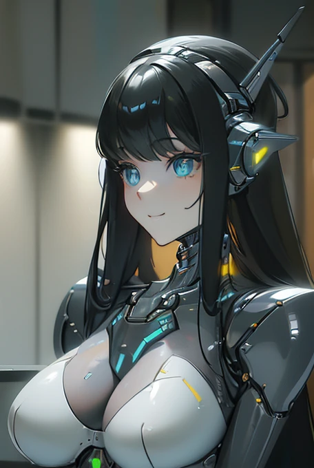 (masterpiece),(Highest quality),(Super detailed),(Best illustrations),(Best Shadow),(Absurd),(Detailed Background),(so beautiful), 16K, 8K, 4K,(Best Shadow),robotization,woman ,big bust,Robot Joint ,Metal skin,Black robot Suit,long hair,a black robot suit ...