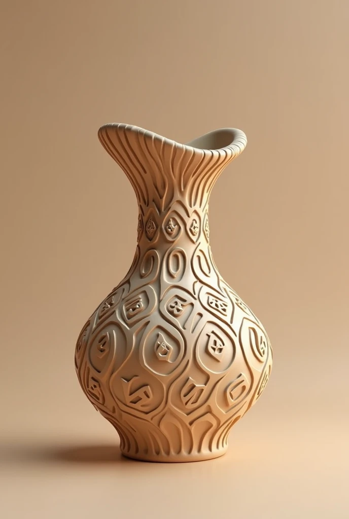 Create a 3d realistic printable home decoration vase  
 get inspired by Rwandan cultural object 