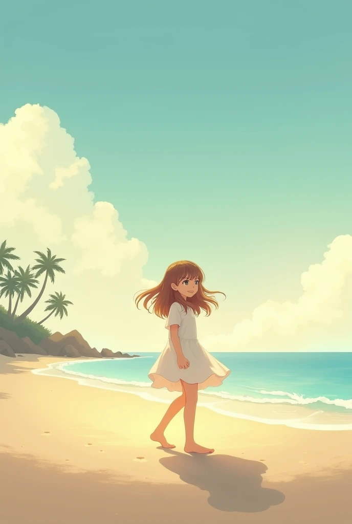 A young  girl on the beach 