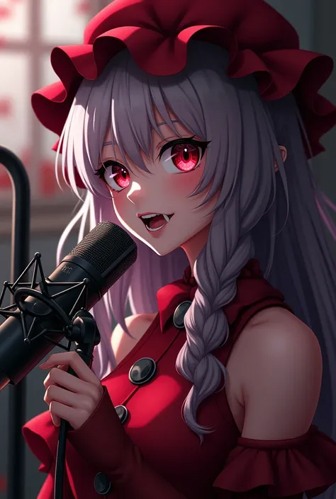 TouHou Project Remilia Scarlet with studio recording microphone