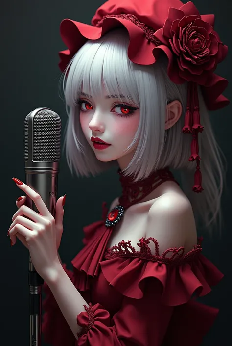 TouHou Project Remilia Scarlet with studio recording microphone