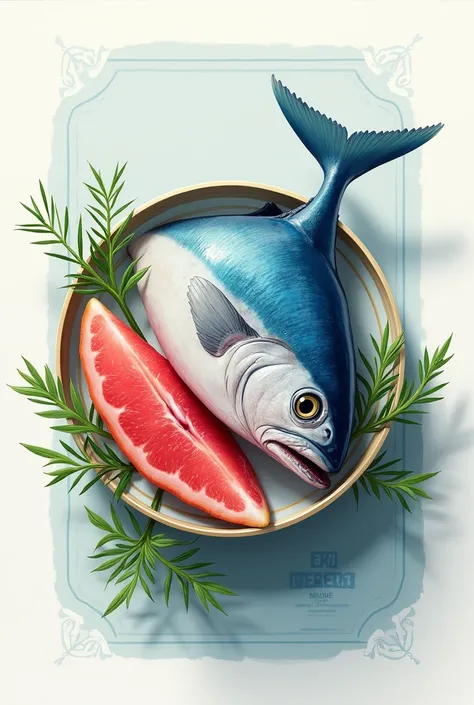 Create a label-style image of a canned tuna product 