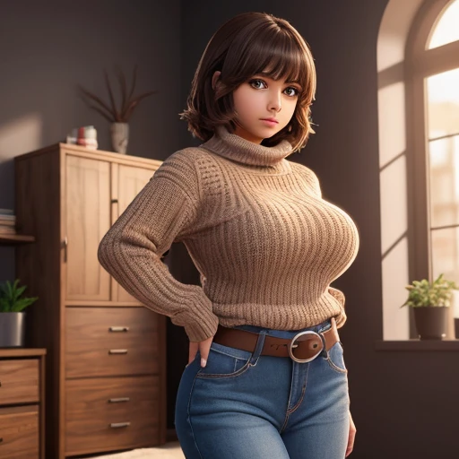 a wide upper body petite cute shy innocent slightly chubby upper body mega huge macromastia size breasts Mexican raven nyuugao nerdy emo teen, short volumetric brown hair, beautiful detailed brown eyes, cutely detailed lips, super cute highly detailed eyes...