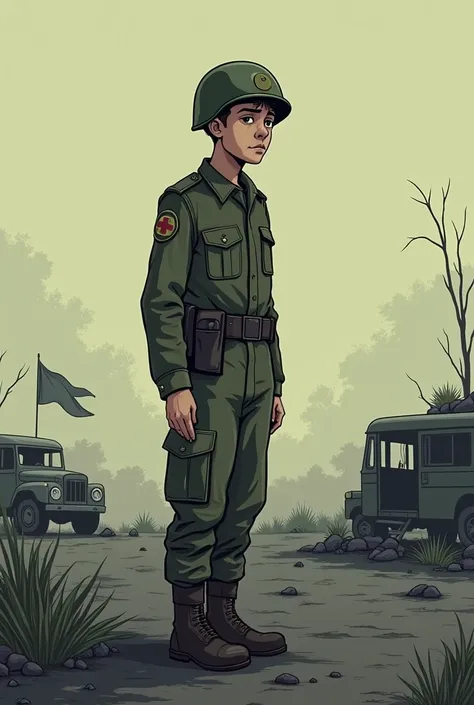 Mourning Cartoon Soldier