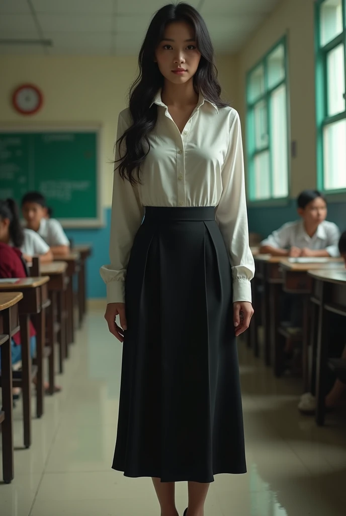 (((Cambodian))) son Using magic spells to brainwash mother , She transformed from a Polite behavior woman  into one who prefers a behavior Prostitute. In Khmer Teachers outfit wear skirts midi long shirt 
 , hime  hair, heel. Slim body Big Chest, Her  eyes...