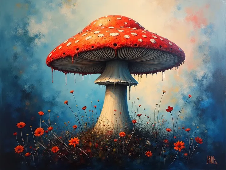 Masterpiece, Award Winning, Best Quality, Abstract painting, unique, mushroom 