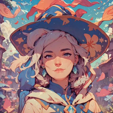 1girl, mage,hat, extremely detailed,looking at viewer(masterpiece, best quality:1.2)