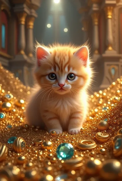  Cute kitten、Rich、Mountain of money、 Inside the Castle 、treasure、