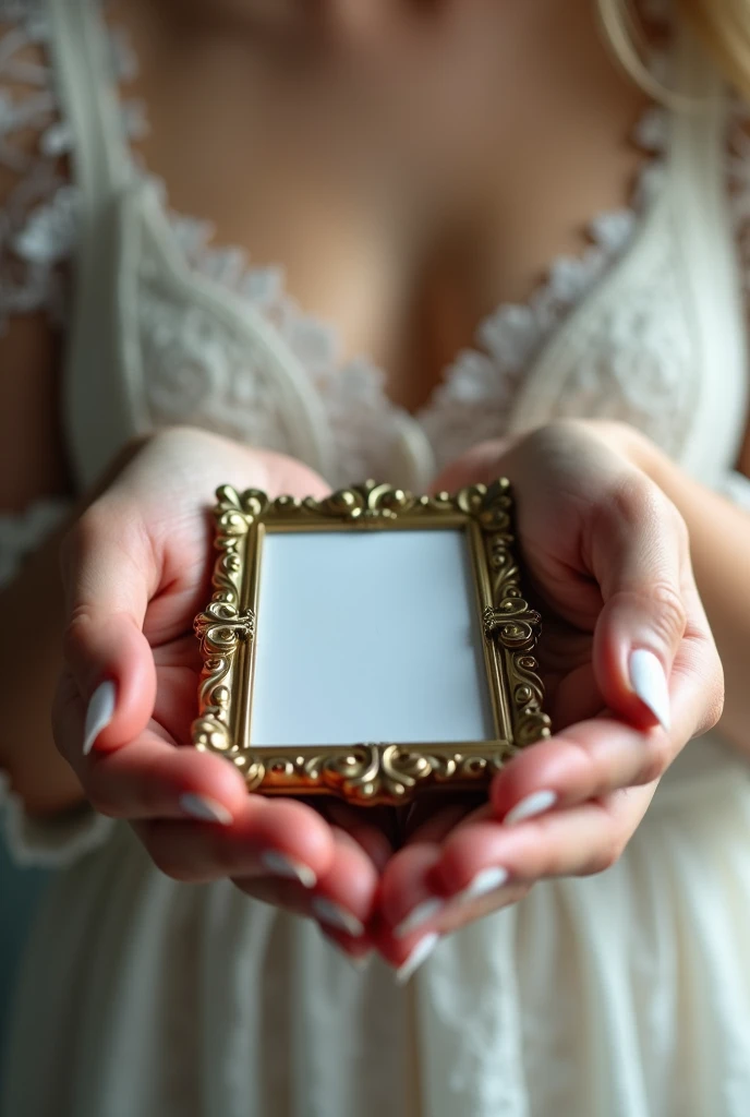 Photo frame in beautiful women hand