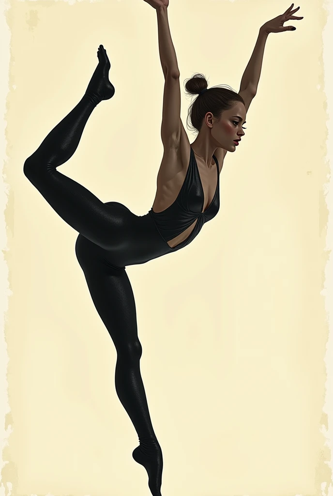 young( topless)Acrobat, ( Spider Gwen), Macre and Agile ,   in an elegant pose, Poster Style,  Inspired by J.C. Leyendecker