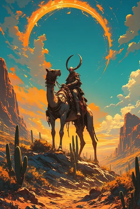  Plague A man wearing a mask is riding a camel, Desert Marauders ,King of the Desert,And other items , dmt Death of Ego  ,    Exquisite Futuristic Art   , DMT Art,   DMT Egodes   ,   Dan Mumford and Alex Grey Style,    Psychedelic Transart   ,    Ultra Det...